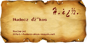 Hudecz Ákos névjegykártya