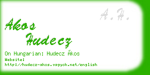 akos hudecz business card