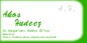 akos hudecz business card